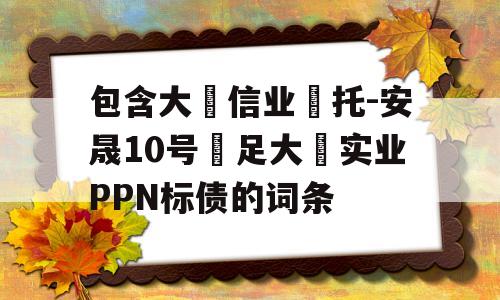 包含大‮信业‬托-安晟10号‮足大‬实业PPN标债的词条