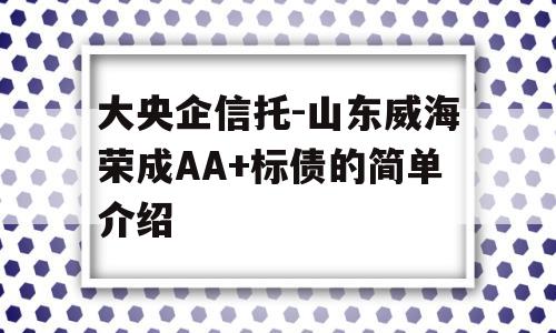 大央企信托-山东威海荣成AA+标债的简单介绍