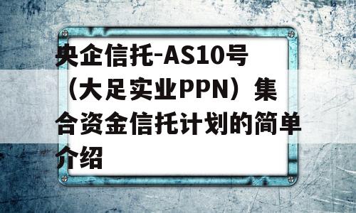 央企信托-AS10号（大足实业PPN）集合资金信托计划的简单介绍