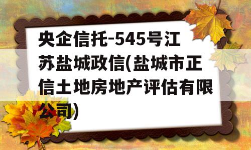 央企信托-545号江苏盐城政信(盐城市正信土地房地产评估有限公司)