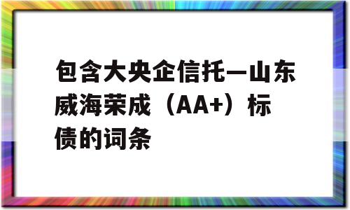 包含大央企信托—山东威海荣成（AA+）标债的词条