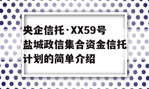 央企信托·XX59号盐城政信集合资金信托计划的简单介绍