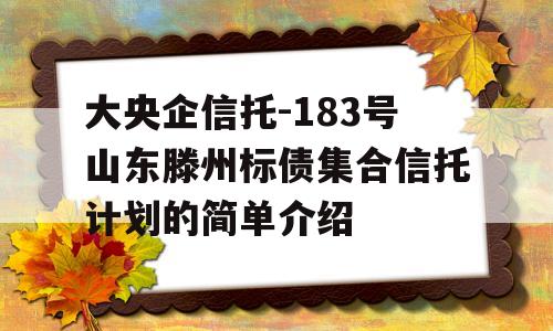 大央企信托-183号山东滕州标债集合信托计划的简单介绍