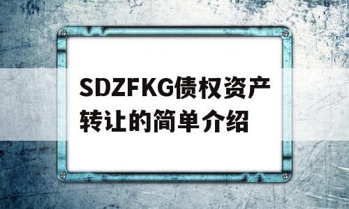 SDZFKG债权资产转让的简单介绍