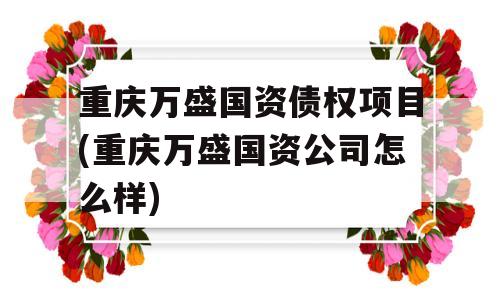 重庆万盛国资债权项目(重庆万盛国资公司怎么样)