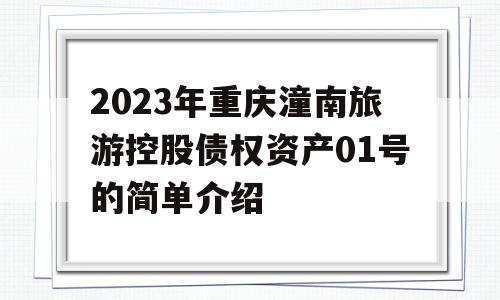 2023年重庆潼南旅游控股债权资产01号的简单介绍