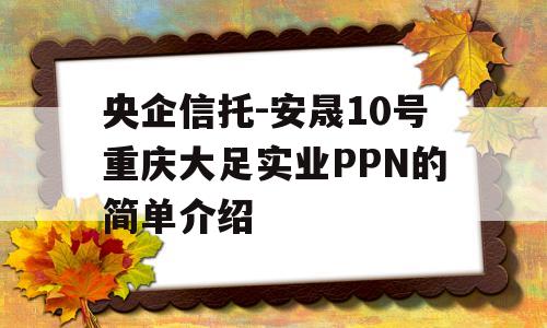 央企信托-安晟10号重庆大足实业PPN的简单介绍