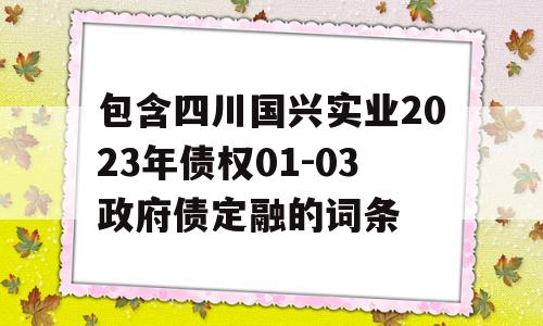 包含四川国兴实业2023年债权01-03政府债定融的词条