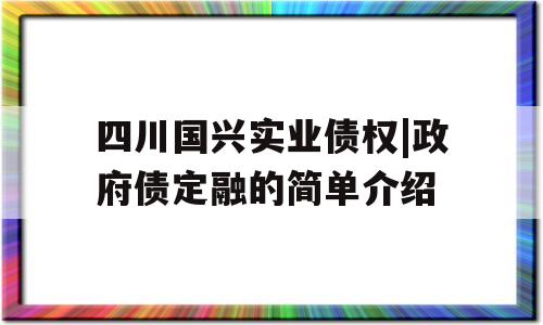 四川国兴实业债权|政府债定融的简单介绍