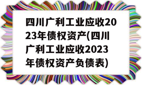 四川广利工业应收2023年债权资产(四川广利工业应收2023年债权资产负债表)