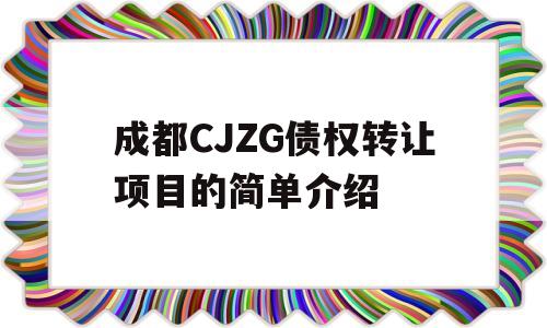 成都CJZG债权转让项目的简单介绍