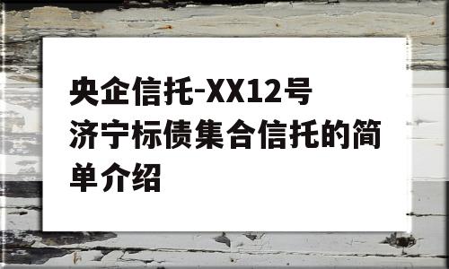 央企信托-XX12号济宁标债集合信托的简单介绍