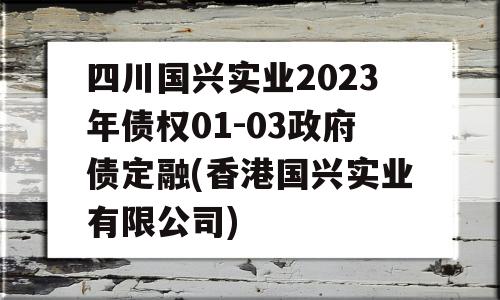 四川国兴实业2023年债权01-03政府债定融(香港国兴实业有限公司)