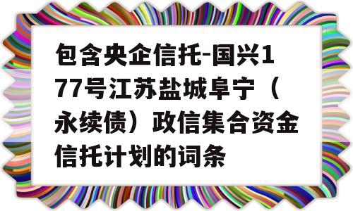 包含央企信托-国兴177号江苏盐城阜宁（永续债）政信集合资金信托计划的词条