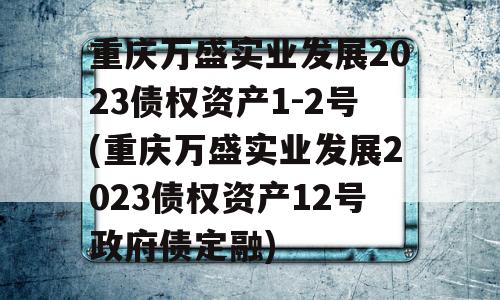 重庆万盛实业发展2023债权资产1-2号(重庆万盛实业发展2023债权资产12号政府债定融)