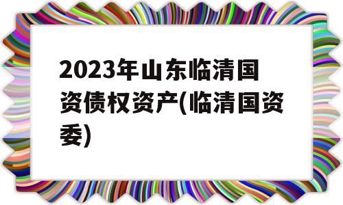 2023年山东临清国资债权资产(临清国资委)