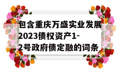 包含重庆万盛实业发展2023债权资产1-2号政府债定融的词条