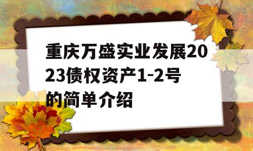 重庆万盛实业发展2023债权资产1-2号的简单介绍