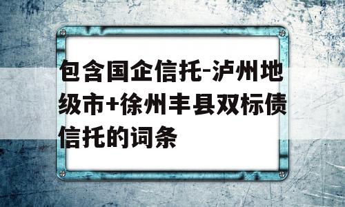 包含国企信托-泸州地级市+徐州丰县双标债信托的词条