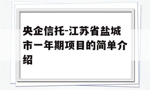 央企信托-江苏省盐城市一年期项目的简单介绍