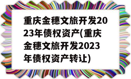 重庆金穗文旅开发2023年债权资产(重庆金穗文旅开发2023年债权资产转让)