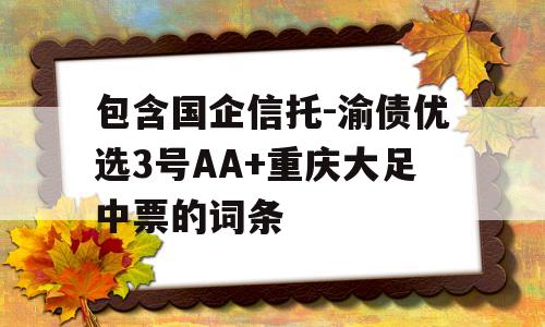 包含国企信托-渝债优选3号AA+重庆大足中票的词条