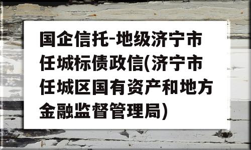 国企信托-地级济宁市任城标债政信(济宁市任城区国有资产和地方金融监督管理局)