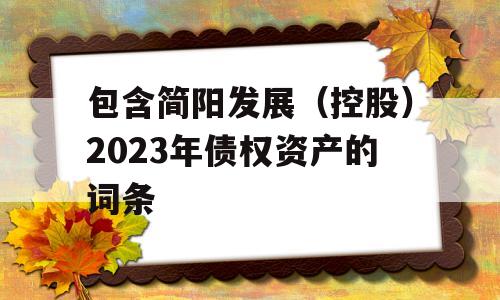 包含简阳发展（控股）2023年债权资产的词条