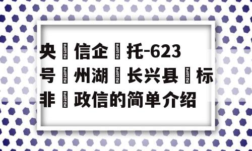 央‮信企‬托-623号‮州湖‬长兴县‮标非‬政信的简单介绍