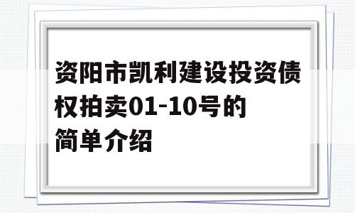 资阳市凯利建设投资债权拍卖01-10号的简单介绍