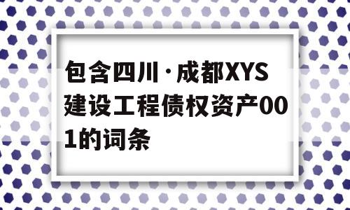 包含四川·成都XYS建设工程债权资产001的词条