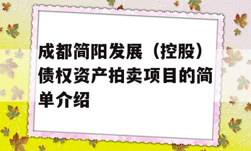 成都简阳发展（控股）债权资产拍卖项目的简单介绍