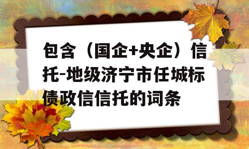 包含（国企+央企）信托-地级济宁市任城标债政信信托的词条