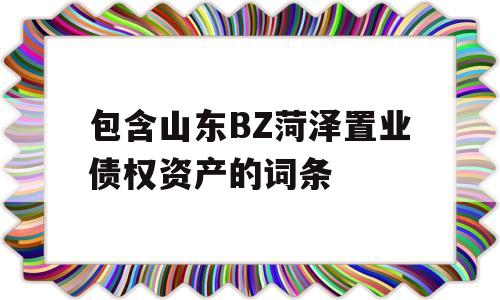 包含山东BZ菏泽置业债权资产的词条