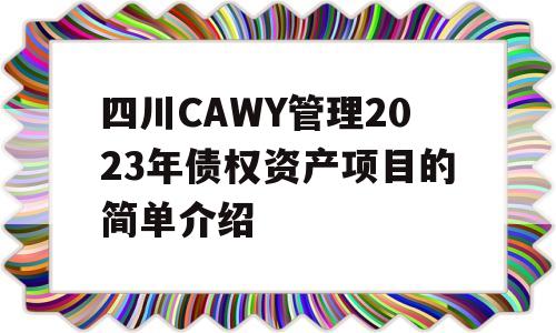 四川CAWY管理2023年债权资产项目的简单介绍