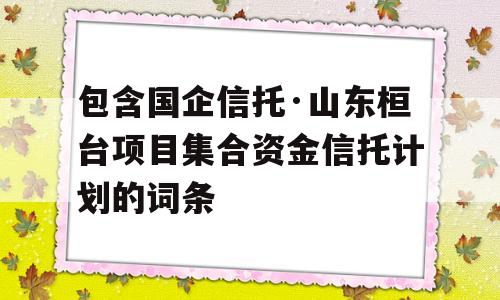 包含国企信托·山东桓台项目集合资金信托计划的词条