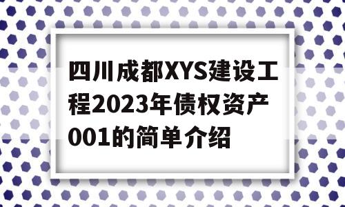 四川成都XYS建设工程2023年债权资产001的简单介绍