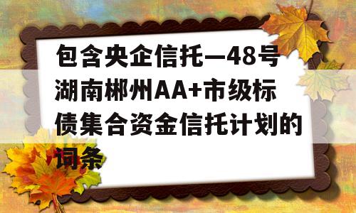 包含央企信托—48号湖南郴州AA+市级标债集合资金信托计划的词条