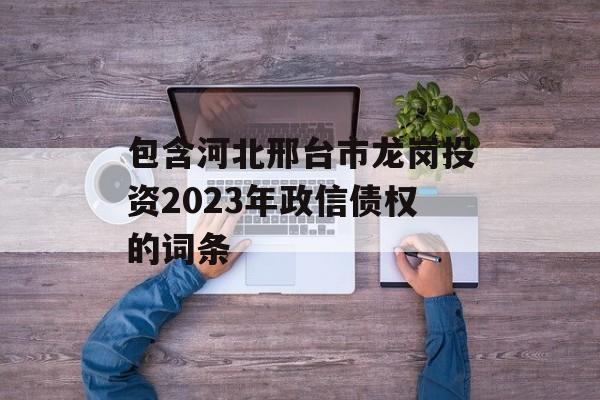 包含河北邢台市龙岗投资2023年政信债权的词条