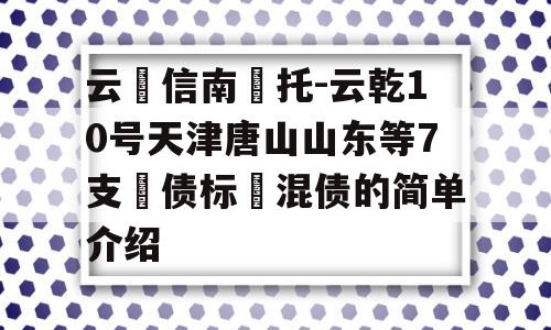 云‮信南‬托-云乾10号天津唐山山东等7支‮债标‬混债的简单介绍