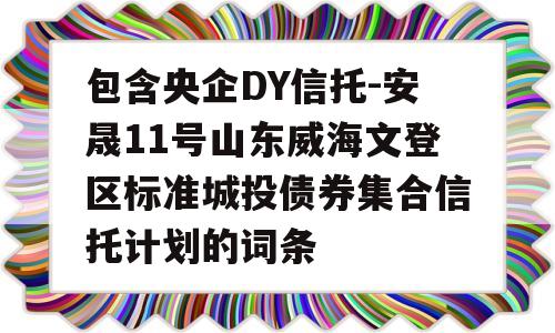 包含央企DY信托-安晟11号山东威海文登区标准城投债券集合信托计划的词条