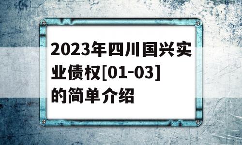 2023年四川国兴实业债权[01-03]的简单介绍