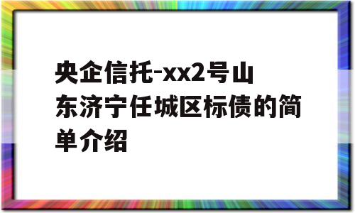 央企信托-xx2号山东济宁任城区标债的简单介绍