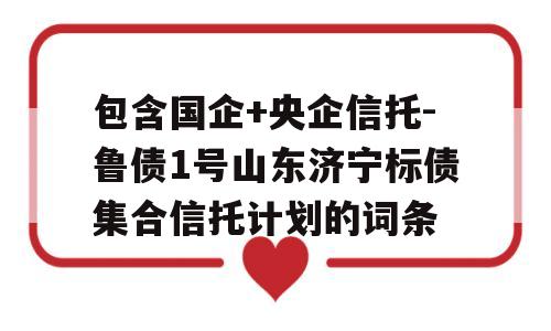 包含国企+央企信托-鲁债1号山东济宁标债集合信托计划的词条