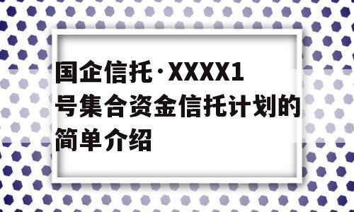 国企信托·XXXX1号集合资金信托计划的简单介绍