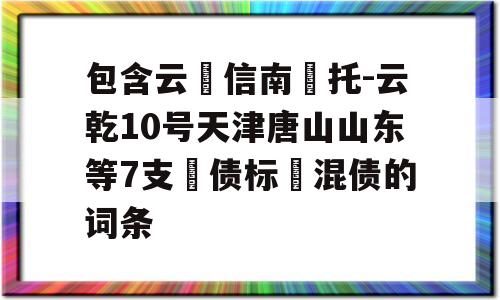 包含云‮信南‬托-云乾10号天津唐山山东等7支‮债标‬混债的词条