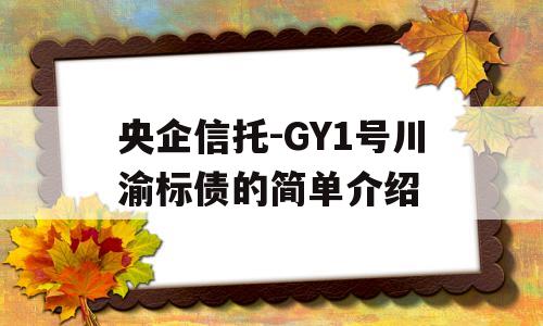 央企信托-GY1号川渝标债的简单介绍