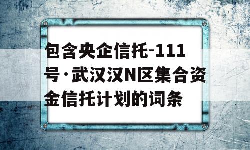 包含央企信托-111号·武汉汉N区集合资金信托计划的词条