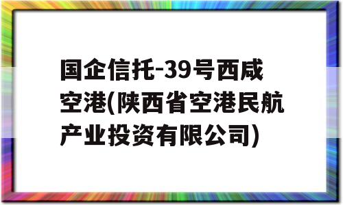 国企信托-39号西咸空港(陕西省空港民航产业投资有限公司)