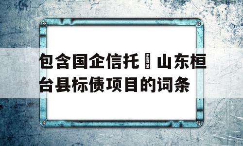 包含国企信托•山东桓台县标债项目的词条